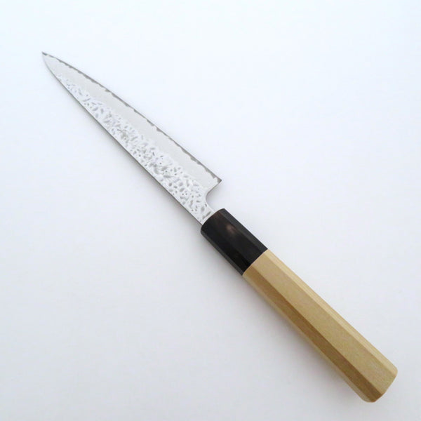 67層鏡面ダマスカス切付型ペティナイフ包丁170mm 黒檀白水牛八角 MDT 67層ツチ目ミラーダマスカス鋼 ペティナイフ＜朴水牛八角柄